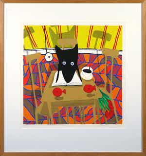 Peter Bastiaanssen - Zeefdruk, Zonder titel 3 - Ingelijst verkocht voor € 80!