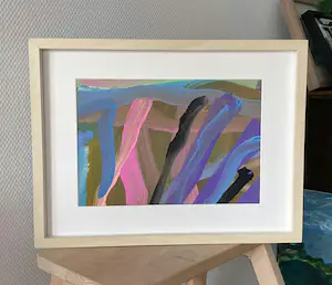 Ton Biermans - Uniek werk (acryl) op papier, Abstracte compositie kopen? Bied vanaf 35!