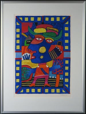 Clemens Briels - Zeefdruk, Il Verdulero le sobran banana iberengena - Ingelijst kopen? Bied vanaf 50!