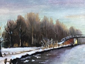 Niet of onleesbaar gesigneerd - Brug over water kopen? Bied vanaf 1!