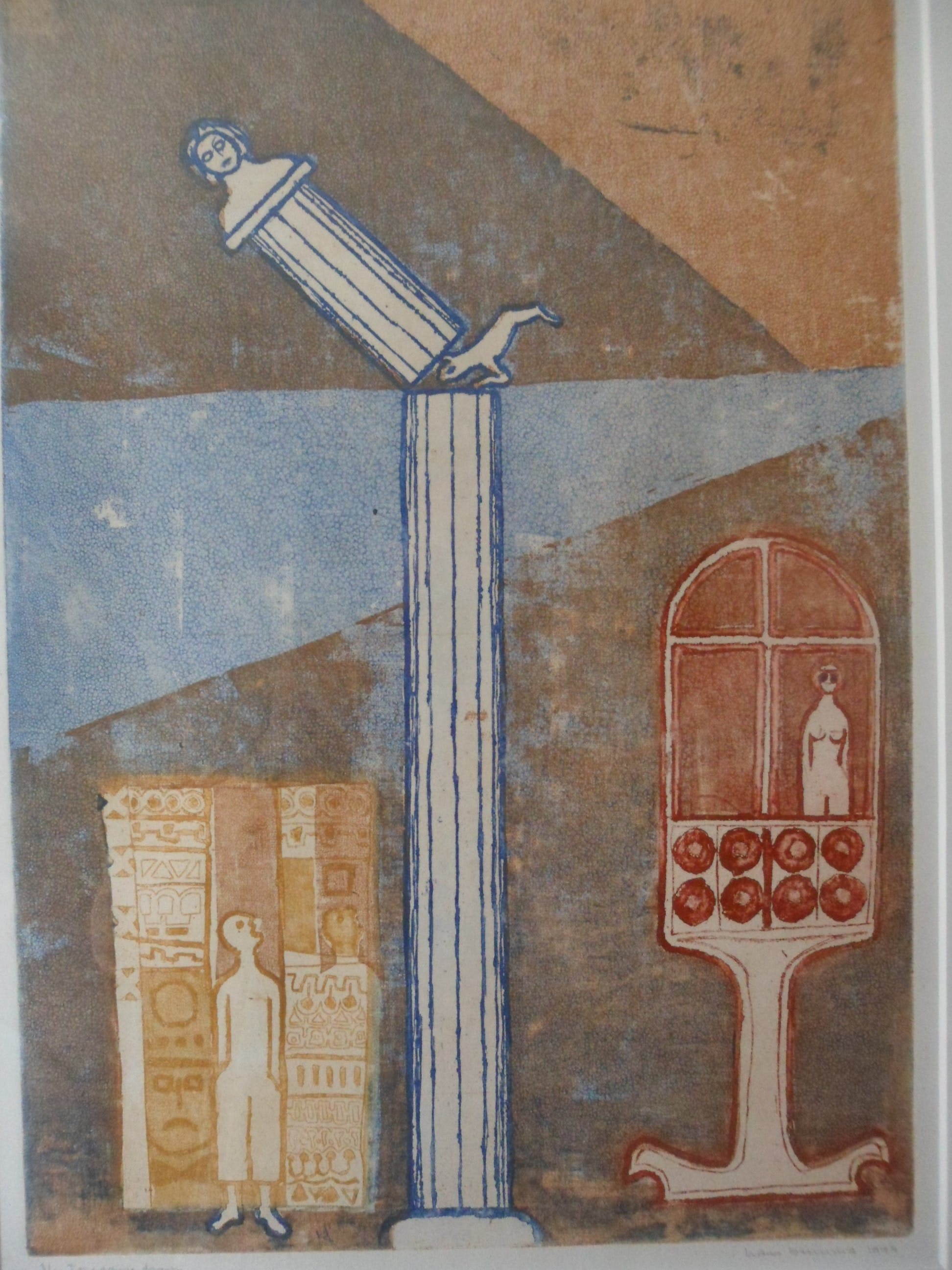 Hans Buining - Kleuren ets , titel, "Toscaanse droom ". kopen? Bied vanaf 20!