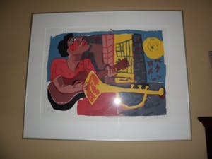 John Lie a Fo - Zeefdruk. Titel, "Blues" . kopen? Bied vanaf 35!