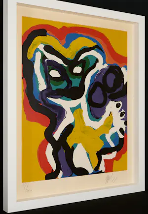 Karel Appel - Yellow Head - Expressieve Zeefdruk - mooi ingelijst kopen? Bied vanaf 1890!