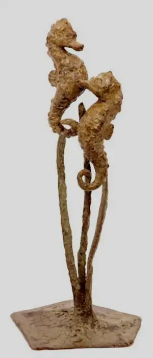 Hans Jouta - Bronzen sculptuur: twee zeepaardjes - 2019 kopen? Bied vanaf 699!