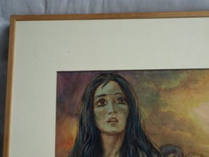 Klaas Pijlman - Aquarel , "Angst" – gesigneerd & ingelijst – 1960 kopen? Bied vanaf 35!