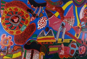 Corneille - Le Jardin des Delices - ingelijst - zeer zeer groot kopen? Bied vanaf 1!