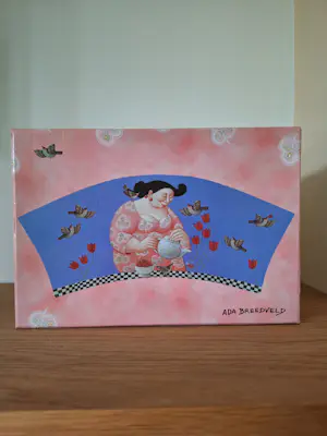 Ada Breedveld - Espressokopjes met schotel (2), vrolijk! kopen? Bied vanaf 45!