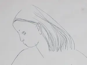 Juus Hartman - Zittend Naakt - Pentekening kopen? Bied vanaf 45!