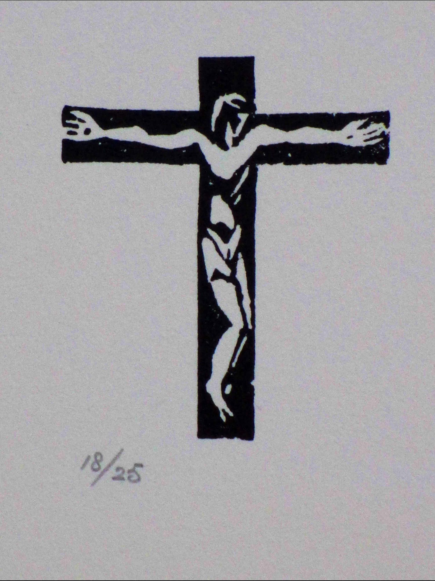 Tinus van Doorn - Crucifix - Linosnede verkocht voor € 1!