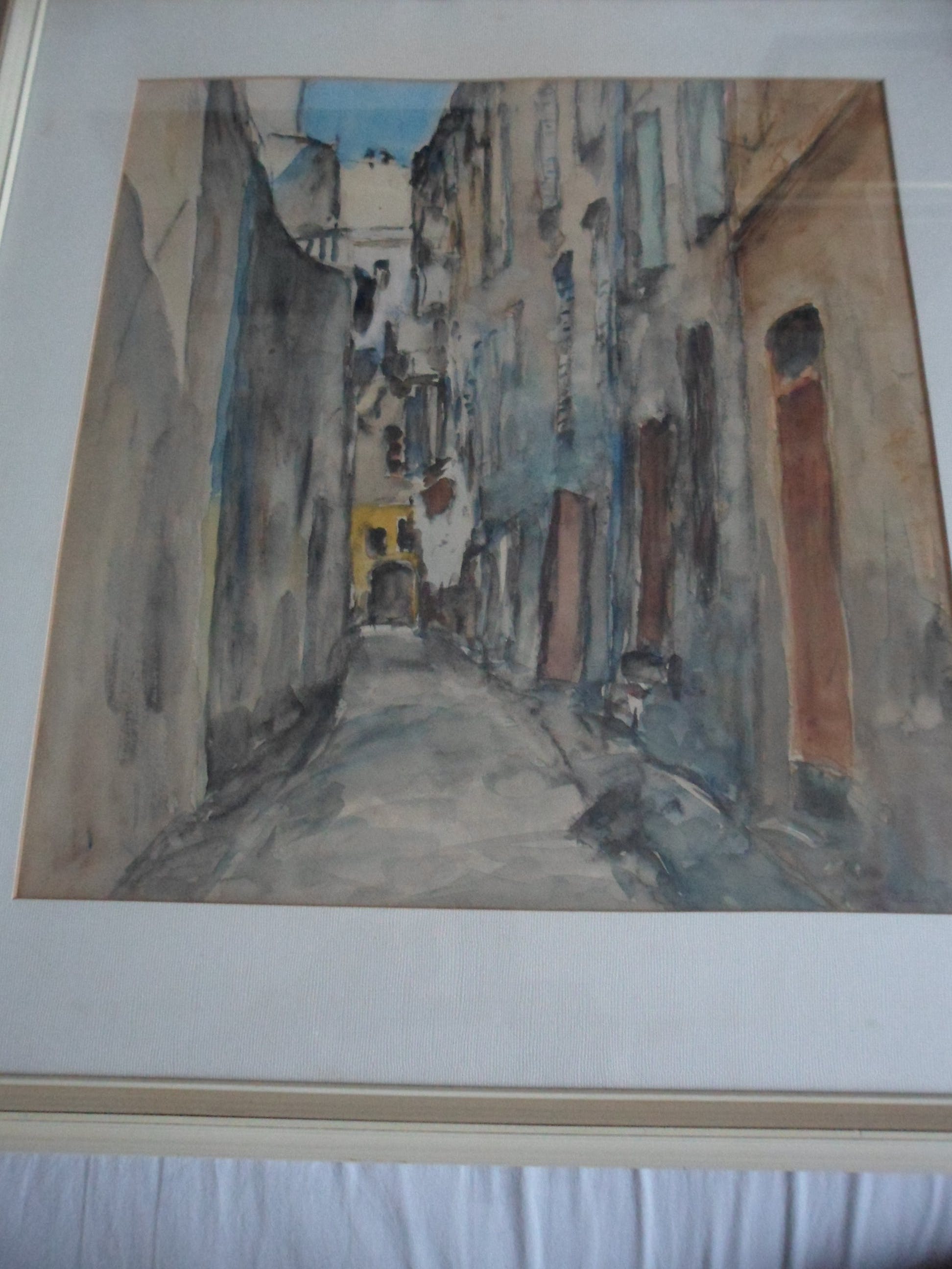 Niet of onleesbaar gesigneerd - Aquarel: doorkijk in een straatje" kopen? Bied vanaf 1!
