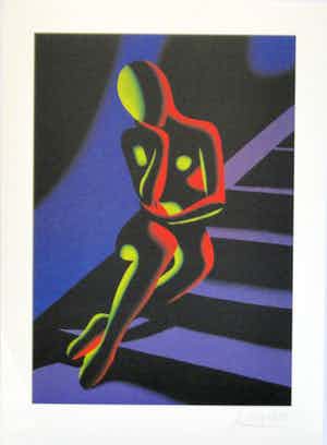 Mark Kostabi - Stairway, blau verkocht voor € 50!
