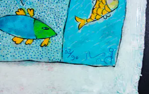 Shahid Parvez - Zeefdruk op geschept papier, new friend - ingelijst kopen? Bied vanaf 60!