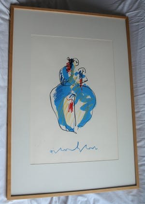 Anton Heyboer - Ingelijst , pastel & acryl, “Moeder en kind” – ca. 1980 – 100 x 70 cm kopen? Bied vanaf 125!