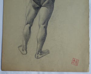 Nico Schrier - 2 Tekeningen, “Naakte man” – ca. 1950 kopen? Bied vanaf 1!