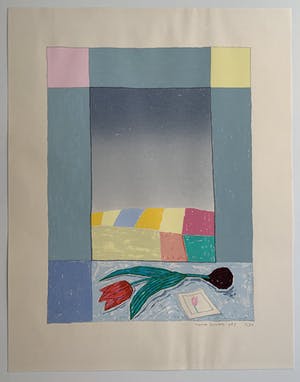 Harrie Gerritz - kleurenzeefdruk - 'Rode tulp' - 1987 (Kleine oplage) kopen? Bied vanaf 75!
