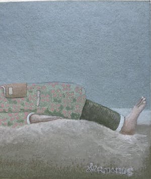 Schilder Hermanus - Lekker lui, gemengde techniek gesigneerd, 2005 kopen? Bied vanaf 65!