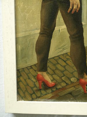 Niet of onleesbaar gesigneerd - Olieverf op doek , Op een gracht in Amsterdam – ingelijst - 1958 kopen? Bied vanaf 1!