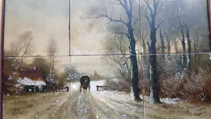 Curiosa - schilderij tegeltableau winters landschap naar Louis Apol kopen? Bied vanaf 10!