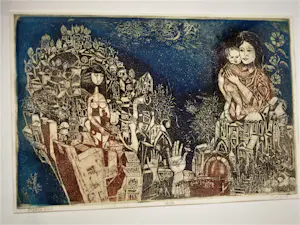 Abraham Yakin - 1924-Israel - grote Litho "Women over Jerusalem" gesigneerd - oplage 98 kopen? Bied vanaf 20!