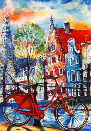 Elena Polyakova - Voorjaar in Amsterdam verkocht voor € 65!