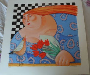Ada Breedveld - Zeefdruk. Titel, "Hiep, Hiep, Hoera" . kopen? Bied vanaf 50!