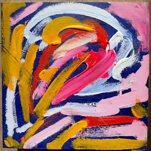 Gilbert Baibay - Abstracte compositie, olieverf op hout kopen? Bied vanaf 55!