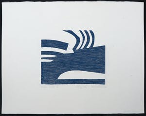 Paul Overhaus - Houtsnede, Lot van twee abstracte landschappen kopen? Bied vanaf 1!