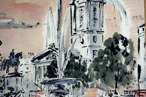 Gerard Hordijk - Aquarel - Trafelgar Square - Londen - 1953 kopen? Bied vanaf 350!