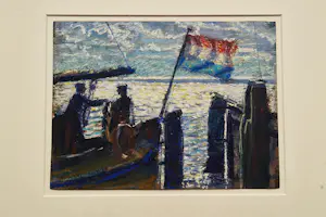 Michiel Kranendonk - 2012 - pastel op karton - vissers bij vallen van de avond - gesigneerd kopen? Bied vanaf 74!