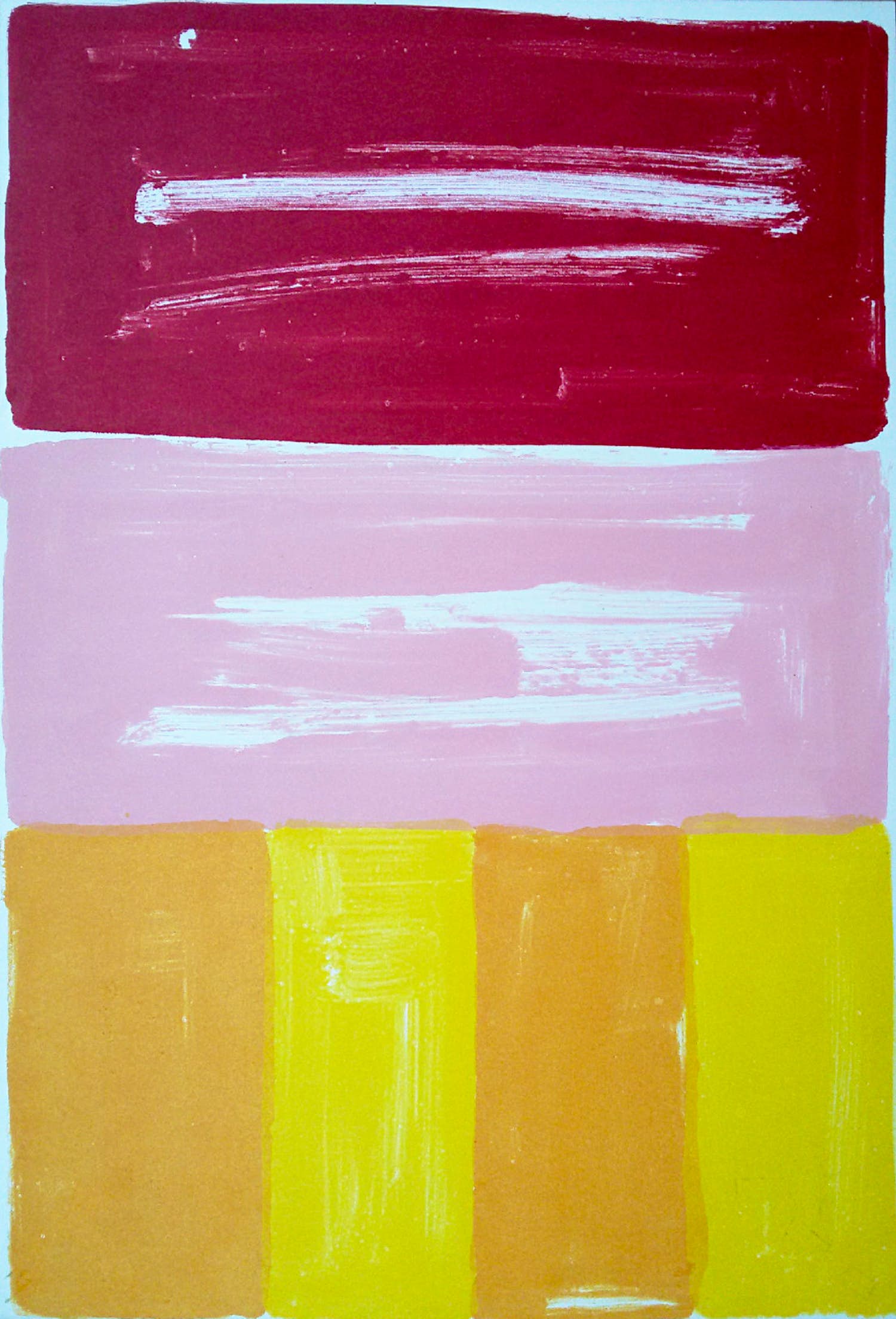 Adine Engelman - Geometrisch abstracte compositie, ongesigneerde monotype verkocht voor € 50!