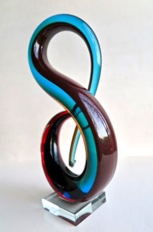 Vetro Design - Slangenfiguur - Massief gekleurd glas - Handgemaakt kopen? Bied vanaf 1!