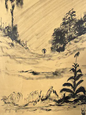 Melle Oldeboerrigter - Surrealistisch landschap kopen? Bied vanaf 75!