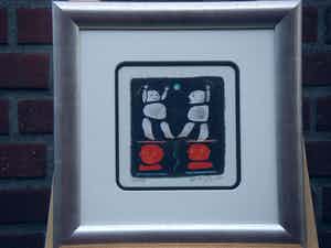 Wouter Stips - Zeedruk zonder titel, prachtig ingelijst verkocht voor € 150!