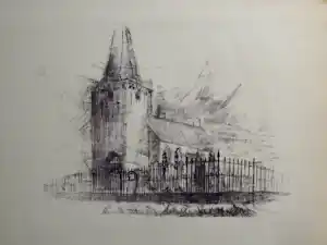 Henk Huig - Kerk met hekwerk verkauft für € 38!
