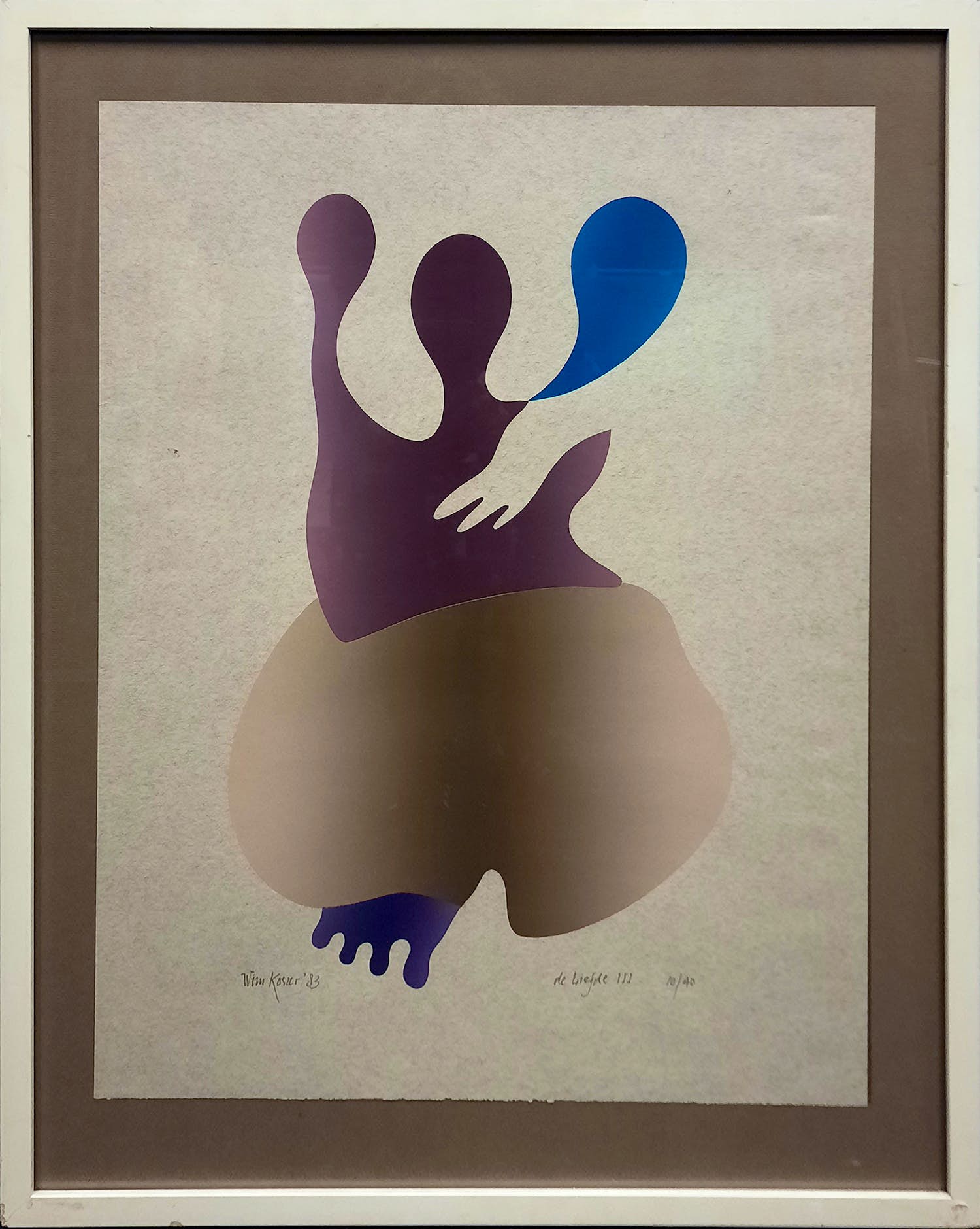 Wim Koster - sjabloondruk - De Liefde 10/40 - INGELIJST - 184B verkocht voor € 50!