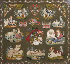 Niet of onleesbaar gesigneerd - Antieke merklap - Ingelijst kopen? Bied vanaf 1!