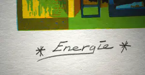 Rob Clous - *Energie* - zeefdruk uit 1990 - in zeer goede staat - ingelijst kopen? Bied vanaf 65!