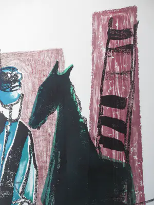 Dick Elffers - Man en paard - Kleurenlitho kopen? Bied vanaf 1!