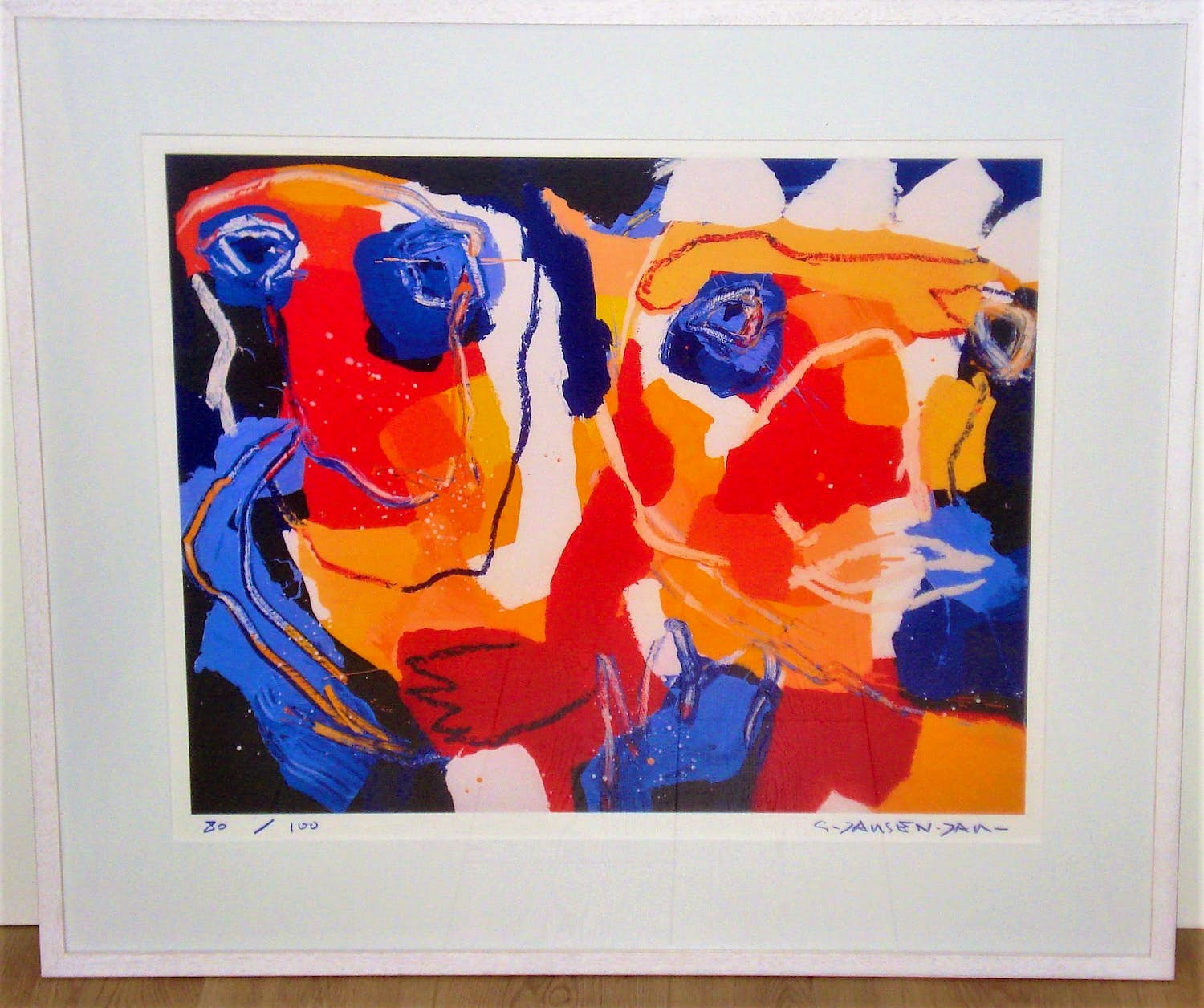 Geert Jan Jansen - 'Twee Figuren' mooi gelijst verkocht voor € 295!