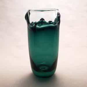 Willem Heesen - UNICA vaas, groen en helder glas verkocht voor € 49!