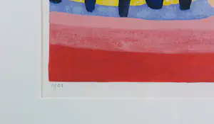 Amos Yaskil - Gemengde druktechniek, Red Filed In Galilea - Ingelijst kopen? Bied vanaf 100!