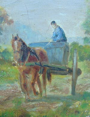 Martinus Josephus Nefkens - Landschap met boerenkar kopen? Bied vanaf 60!