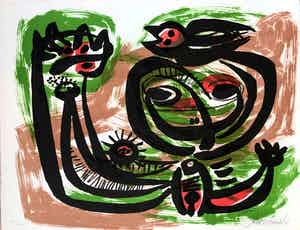 Anton Rooskens - Mooie originele lithografie. Voluit gesigneerd en genummerd verkocht voor € 220!