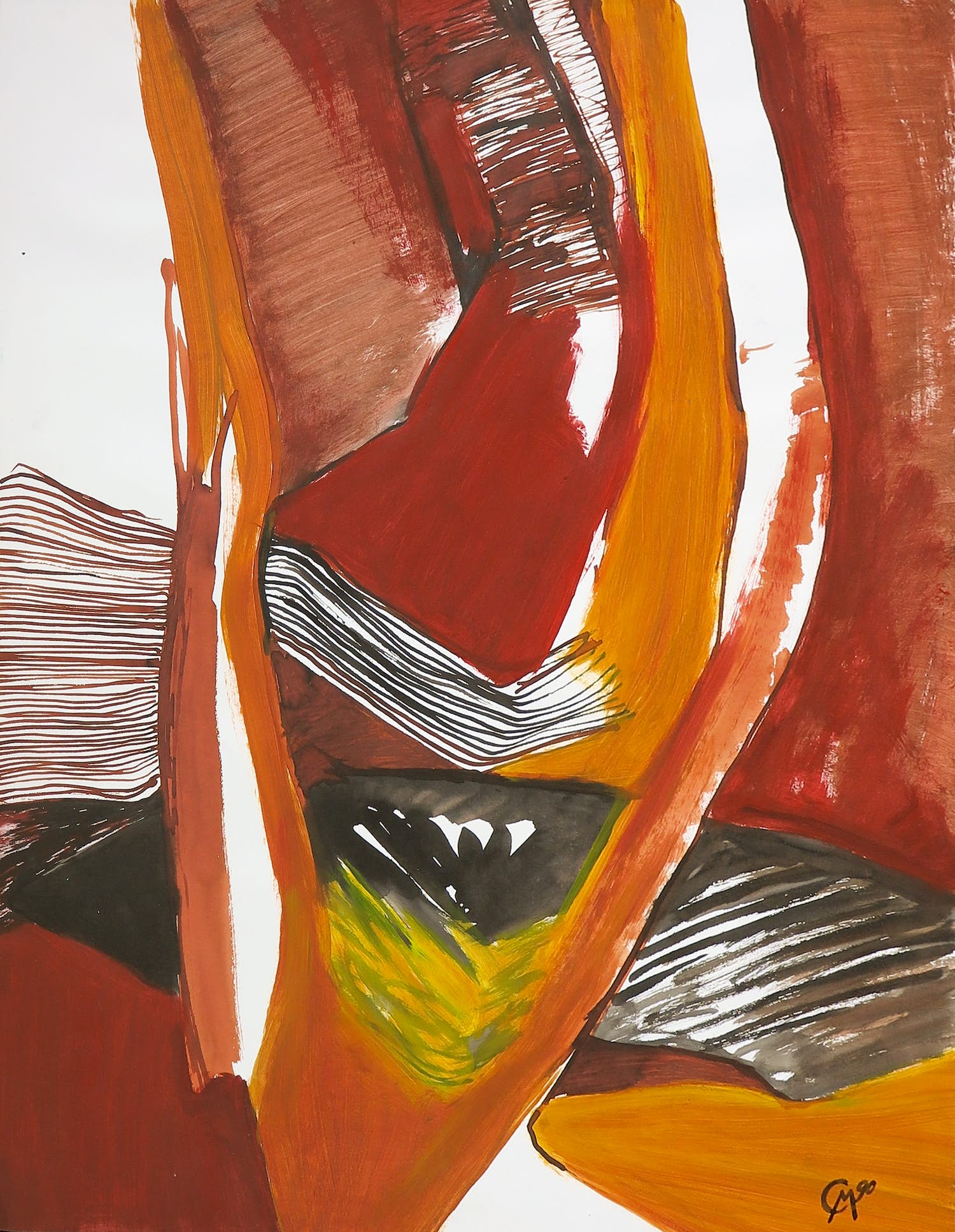 Constantijn Molenkamp - Gouache Abstracte compositie kopen? Bied vanaf 1!