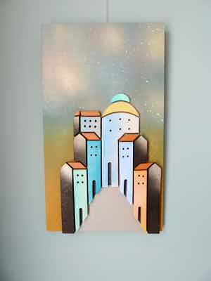 Niet of onleesbaar gesigneerd - Mediterraans stads/dorpsgezicht (Provence/Toscane) verkocht voor € 1!