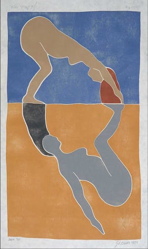 Geertje Briels - Houtdruk op geschept papier, Salto kopen? Bied vanaf 1!