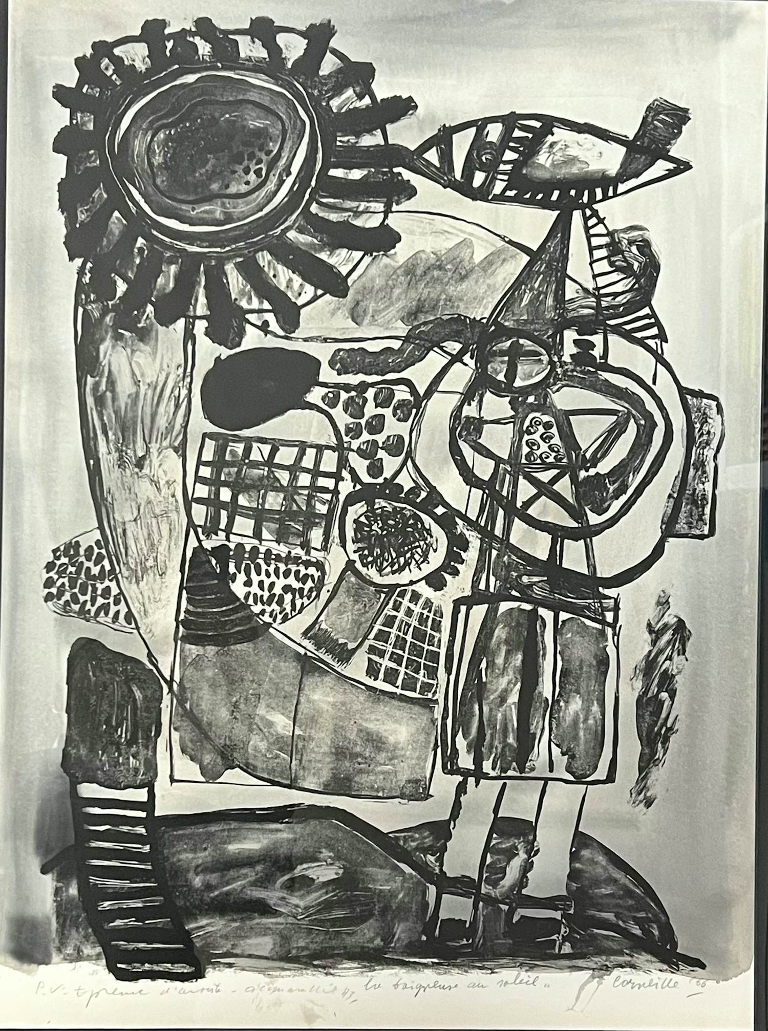 Corneille - De zonnebadende vrouw -Uniek exemplaar Met de hand geaquarelleerde lithografie kopen? Bied vanaf 1800!