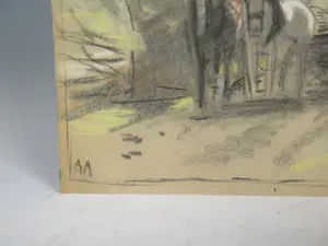 Anton Mauve (sr.) - Man met paardenkar in een boslandschap kopen? Bied vanaf 180!