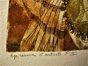 Kees Okx - Unica exemplaar (nr.3 van totaal 5) handgekleurde Litho - "entre sienne et ocre" kopen? Bied vanaf 28!