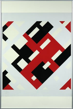 Peter Struycken - Zeefdruk, Geometrische compositie - Ingelijst kopen? Bied vanaf 50!